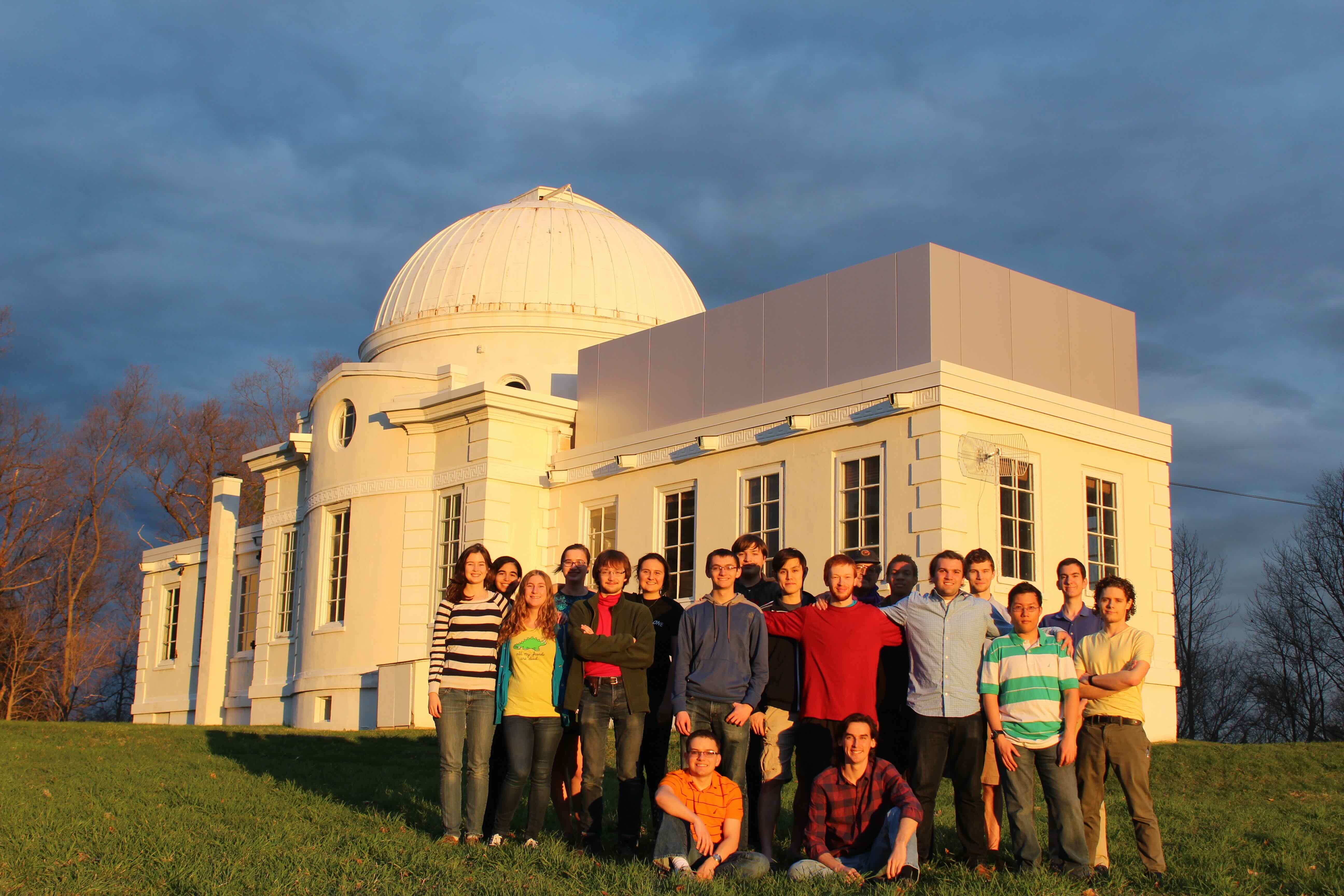 Members of the Cornell Astronomical Society posing for a photograph