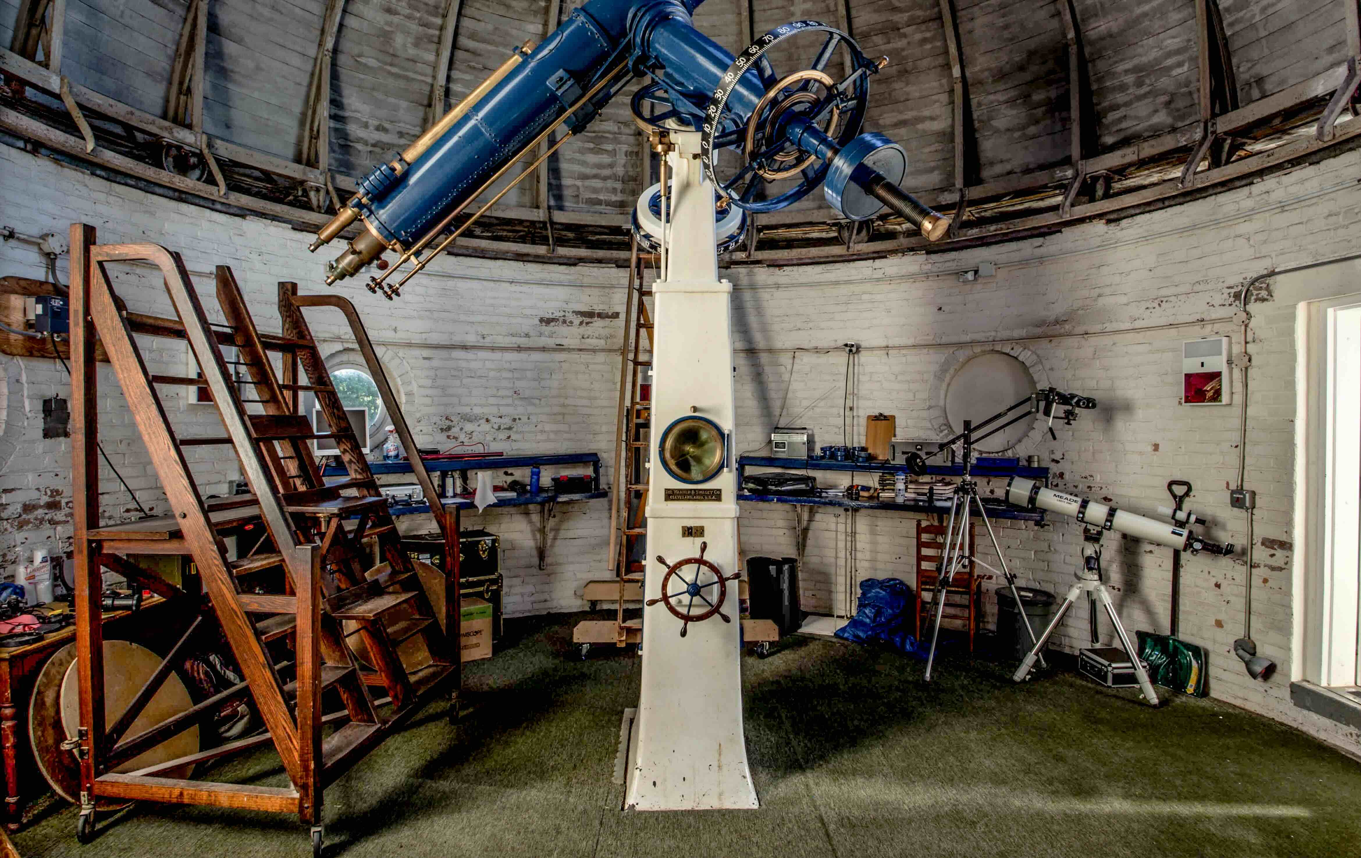 The dome room, containing Irv and several other telescope and pieces of equipment